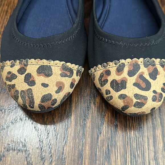 Jack Rogers Bree Ballet Flat in Black w/ Leopard Toes - Size 8.5 - Picture 13 of 13